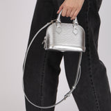 Louis Vuitton Metallic Silver Epi Alma BB
