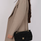 Chanel 2015 Sequin Embroidered Medium Single Flap Bag GHW