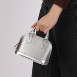Louis Vuitton Metallic Silver Epi Alma BB