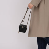 Chanel 2023 Caviar Diamond Resin Square Clutch on Chain