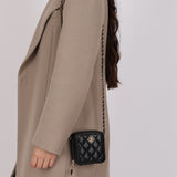Chanel 2023 Caviar Diamond Resin Square Clutch on Chain