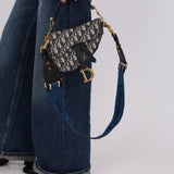 Dior 2018 Oblique Mini Saddle Bag w/ Strap