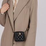 Chanel 2023 Caviar Diamond Resin Square Clutch on Chain