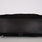 Gucci Black Brocade Suede and Leather Soft Stirrup Hobo