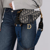 Dior 2018 Oblique Mini Saddle Bag w/ Strap