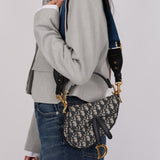 Dior 2018 Oblique Mini Saddle Bag w/ Strap