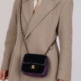 Chanel 2021 Tweed Turnlock Mini Square Flap Bag GHW