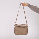 Loewe Taupe Small Puzzle Edge Bag