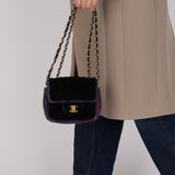 Chanel 2021 Tweed Turnlock Mini Square Flap Bag GHW