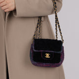 Chanel 2021 Tweed Turnlock Mini Square Flap Bag GHW