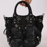 Balenciaga 2013 Black Arena Giant 12 Pompom Small Bucket Bag