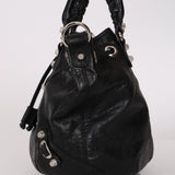Balenciaga 2013 Black Arena Giant 12 Pompom Small Bucket Bag