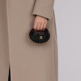 Chanel 2025 Shiny Crumpled Lambskin Quilted Chain Around Mini Pouch