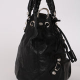 Balenciaga 2013 Black Arena Giant 12 Pompom Small Bucket Bag