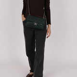 Chanel 2014 Forest Green Aged Calfskin Medium New Portobello Flap