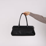 Bottega Veneta Black Intrecciato East West Frame Bag