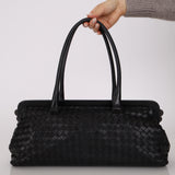 Bottega Veneta Black Intrecciato East West Frame Bag
