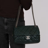 Chanel 2014 Forest Green Aged Calfskin Medium New Portobello Flap