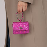 Chanel 2023 Iridescent Patent Quilted CC Hook Card Holder