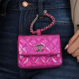 Chanel 2023 Iridescent Patent Quilted CC Hook Card Holder