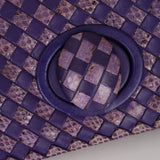 Bottega Veneta Anaconda Intrecciato Turnlock Clutch