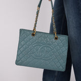 Chanel 2011 Teal Grand Shopping Tote
