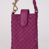 Bottega Veneta Magenta Intrecciato Phone Pouch