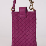 Bottega Veneta Magenta Intrecciato Phone Pouch