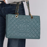 Chanel 2011 Teal Grand Shopping Tote