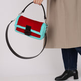Rare Fendi 25th Anniversary Paget Sheepskin Multicolor Lizard Baguette