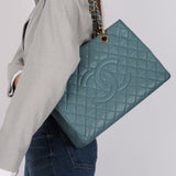Chanel 2011 Teal Grand Shopping Tote