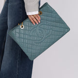 Chanel 2011 Teal Grand Shopping Tote