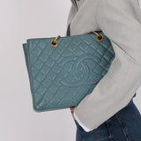 Chanel 2011 Teal Grand Shopping Tote