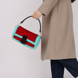 Rare Fendi 25th Anniversary Paget Sheepskin Multicolor Lizard Baguette