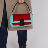 Rare Fendi 25th Anniversary Paget Sheepskin Multicolor Lizard Baguette