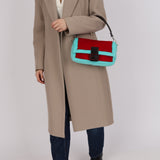 Rare Fendi 25th Anniversary Paget Sheepskin Multicolor Lizard Baguette