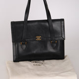 Chanel 1990s Boxcalf CC Embossed Small Tote 24K GP