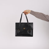 Chanel 1990s Boxcalf CC Embossed Small Tote 24K GP