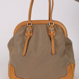 Prada Corda Logo Jacquard Large Frame Tote