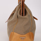 Prada Corda Logo Jacquard Large Frame Tote