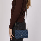 Chanel 2022 Denim Trompe L'oeil Quilted Wallet on Chain