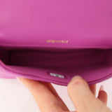 Chanel 2023 Violet Lambskin Cardholder on Chain