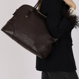 Gucci Chocolate Guccissima Bree Large Leather Dome Bag