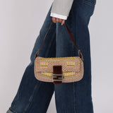 Limited Edition City Exclusive Fendi 2007 Canvas Beaded Baguette