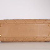 Chanel 2004 Beige Calfskin Bowling Bag with Pouch