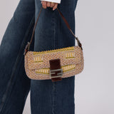 Limited Edition City Exclusive Fendi 2007 Canvas Beaded Baguette