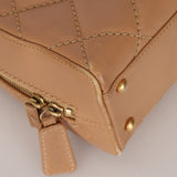 Chanel 2004 Beige Calfskin Bowling Bag with Pouch