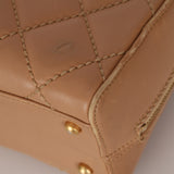 Chanel 2004 Beige Calfskin Bowling Bag with Pouch