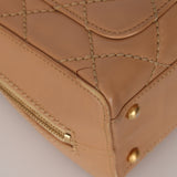 Chanel 2004 Beige Calfskin Bowling Bag with Pouch