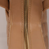 Chanel 2004 Beige Calfskin Bowling Bag with Pouch